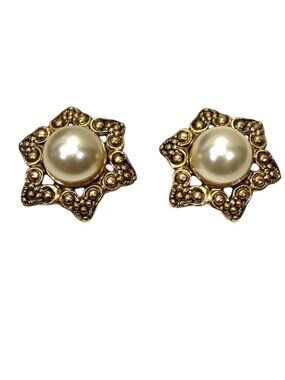 Chanel Faux Pearl Earrings
